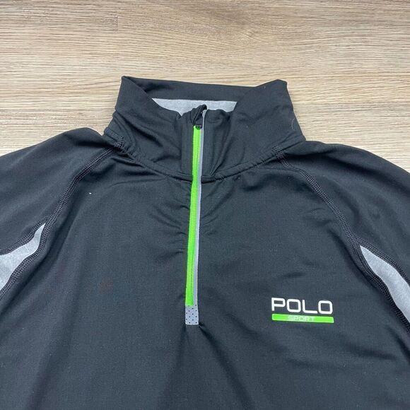 Polo Sport Shirt Mens Small Black 2016 US Open Performance Tennis Pullover - Picture 2 of 10